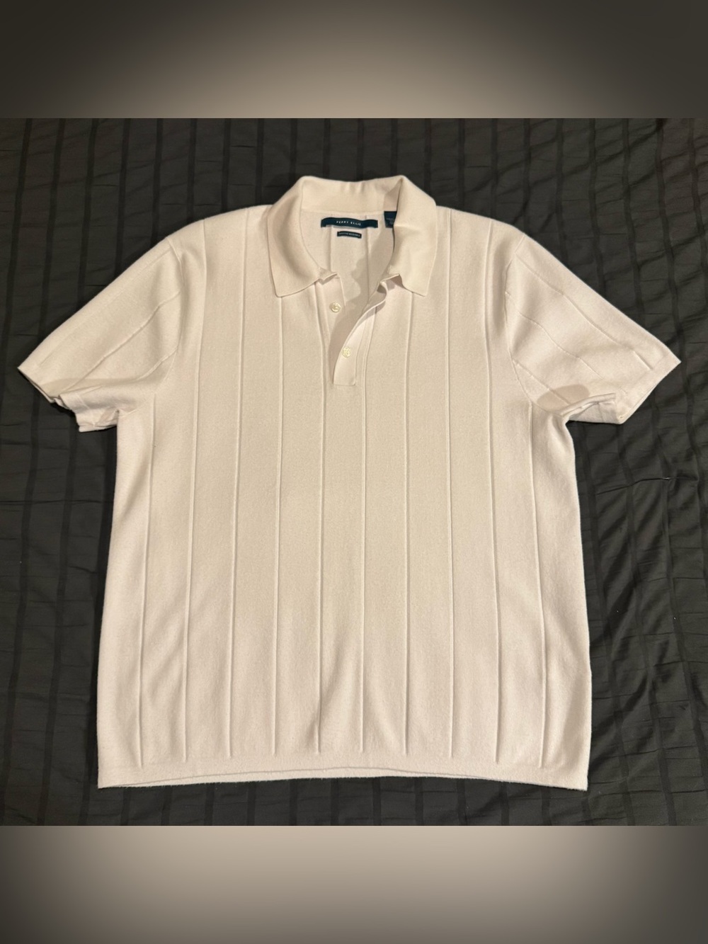 Perry Ellis Men’s Large Ribbed Short Sleeve Polo